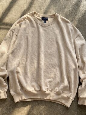 Vintage Blank Crewneck Sweatshirt Mens 2XL Cream Made Canada Heavyweight